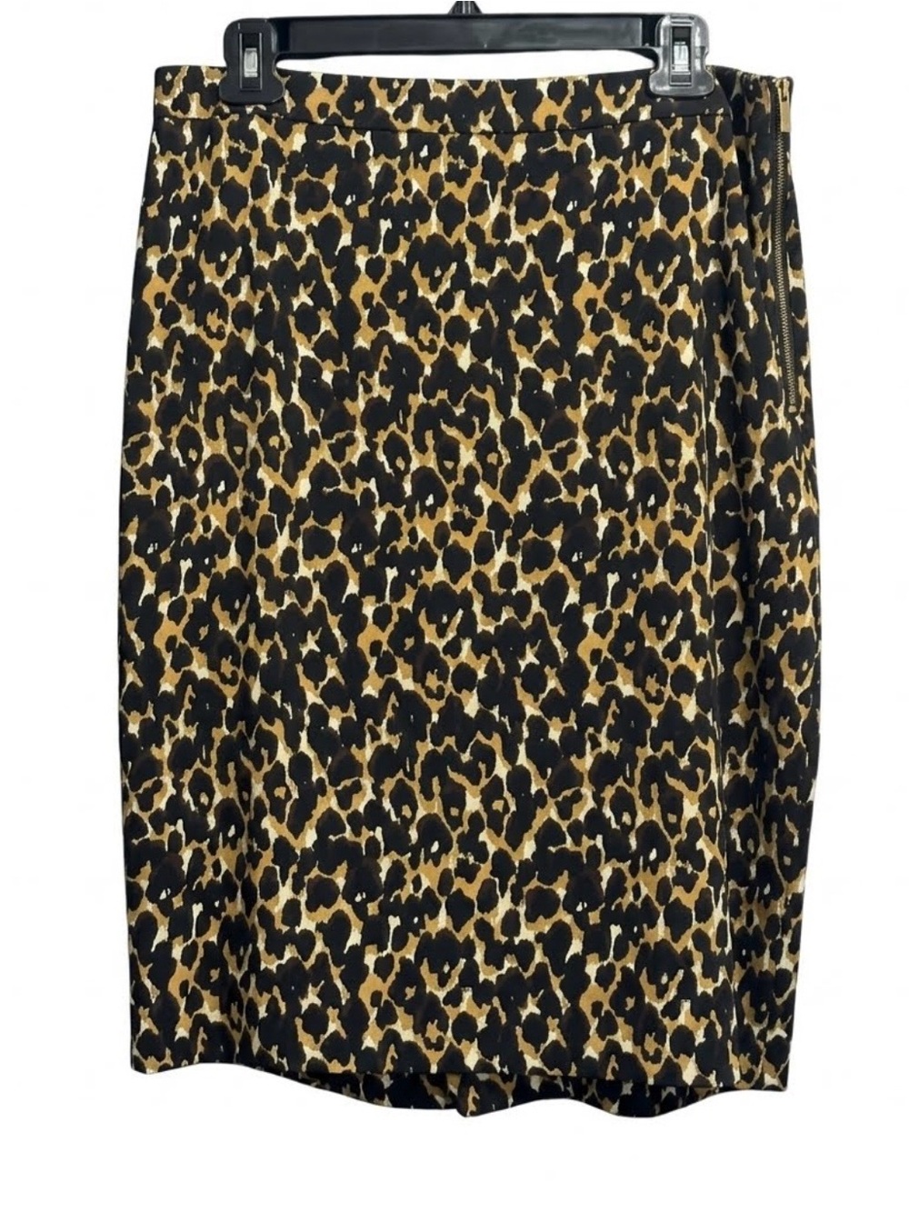 NWT Ann Taylor Leopard Print Flounce
Back Pencil Skirt Gold Zip Size 10